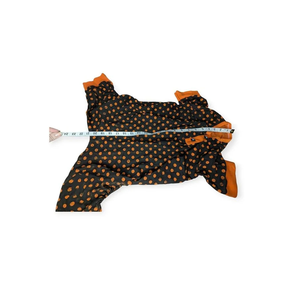 Dog Black & Orange Halloween Pajamas Size Large